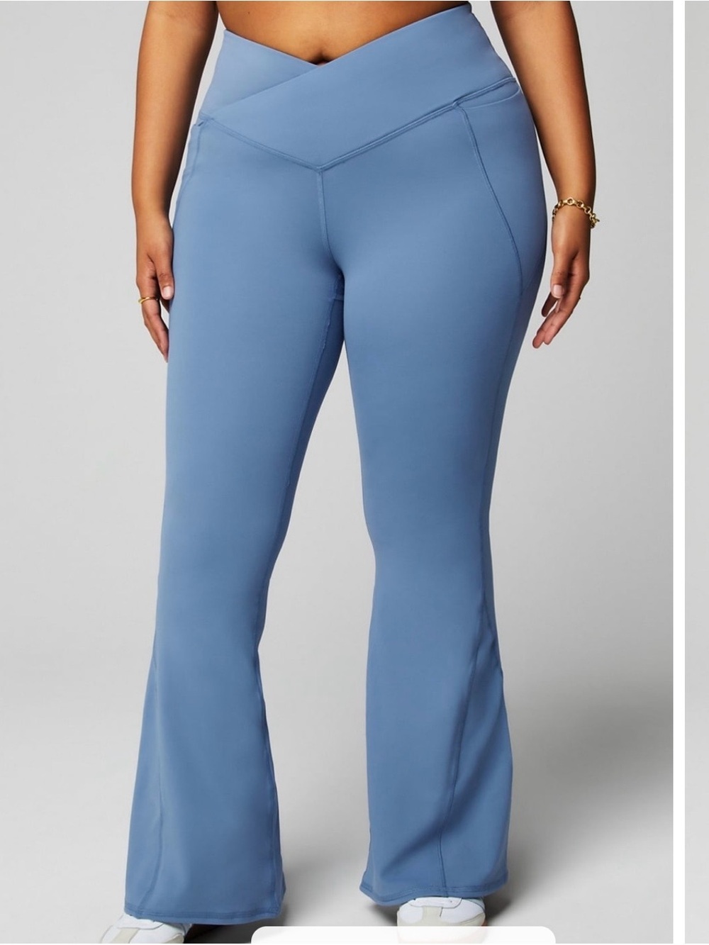 Fabletics Blue High-Waist Flared Workout Pants